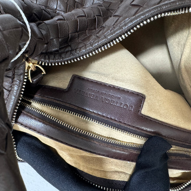Sold Bottega Veneta Intrecciato Hobo Bag Dark Chocolate Brown 2006 Lambskin leather Medium 40cm