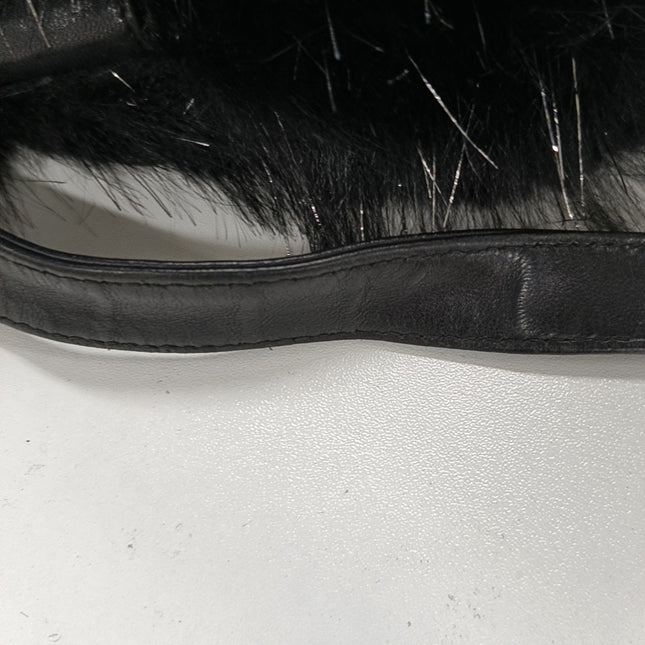 Sold Fendi Baguette Black Furry Pink Interior Shoulder Bag