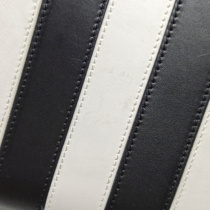 Saint Laurent Sac De Jour Small Black and White Striped Leather Handbag