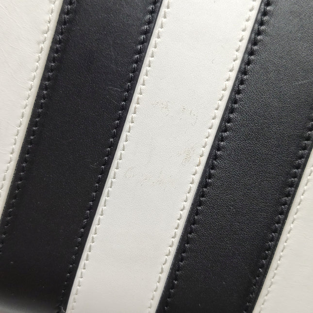 Saint Laurent Sac De Jour Small Black and White Striped Leather Handbag