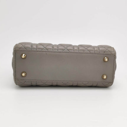 Lady Dior ABCdior 2017 Grey Cannage Lambskin Leather Handbag