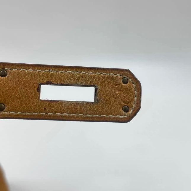 Hermes Kelly 32 Retourne 1976 Gold Box Leather Gold Hardware