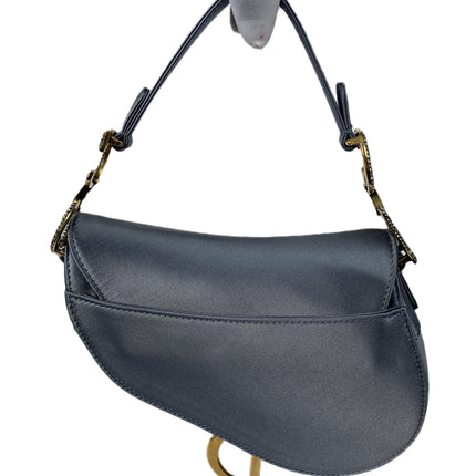Sold Dior Saddle Mini Silk Greyish Blue with crystals