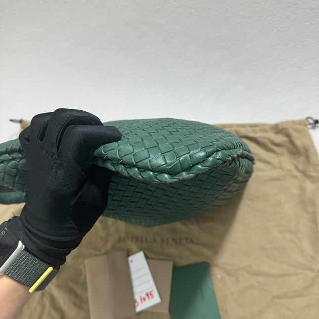 Bottega Veneta Veneta Hobo Medium Dark Green 45cm Lambskin Leather
