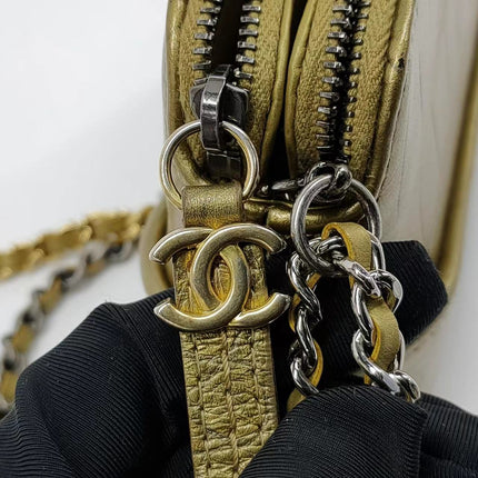 Sold Chanel Gabrielle Mini Gold Crocodile Embossed Calfskin Leather Crossbody Bag