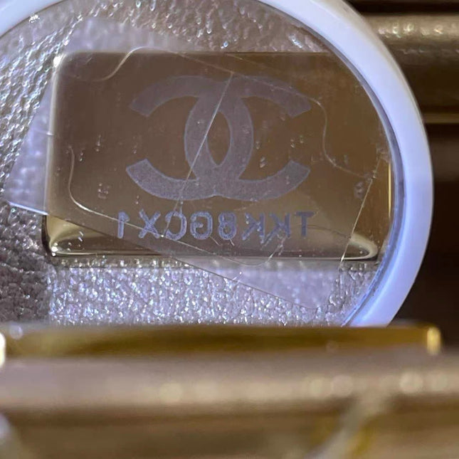 Chanel Classic Flap Mini Square Star Purse Gold Patent Calfskin Leather Mirror Glaze