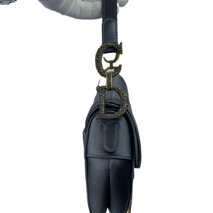 Sold Dior Saddle Mini Silk Greyish Blue with crystals