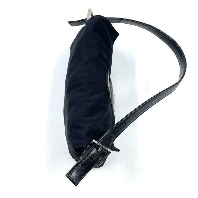 FENDI Baguette Vintage Black Cloth Silver Hardware