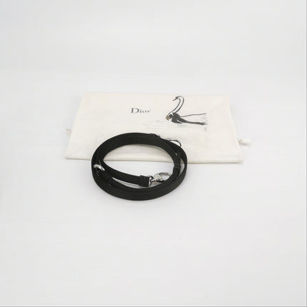 Lady Dior Mini Black Silk with Crystals Silver Hardware