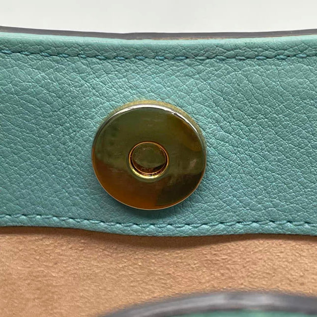 Gucci Diana Mini Blue Leather Bag Bamboo Handle with Strap