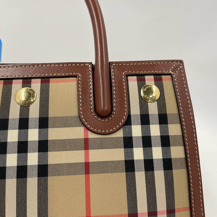 Sold Burberry Title Tote Small Leather Handbag