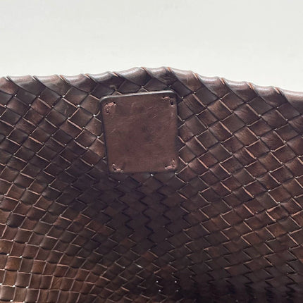 Sold Bottega Veneta Cabat Large Intreccio Leather Tote Bag Dark Chocolate Brown