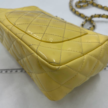 Chanel Classic Flap Rectangular Mini Yellow Patent Leather Silver HW, 2014-2015