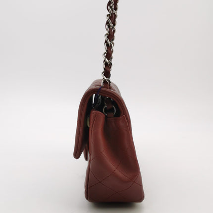 Chanel Classic Flap Rectangular Mini Burgundy Lambskin Silver HW, 2019