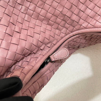 Sold Bottega Veneta Veneta Hobo Medium Cherry Blossom Pink Intrecciato Leather Bag 40cm