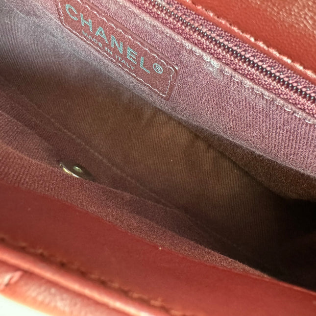 Chanel Classic Flap Medium Chevron Burgundy Quilted Lambskin Leather, 2015