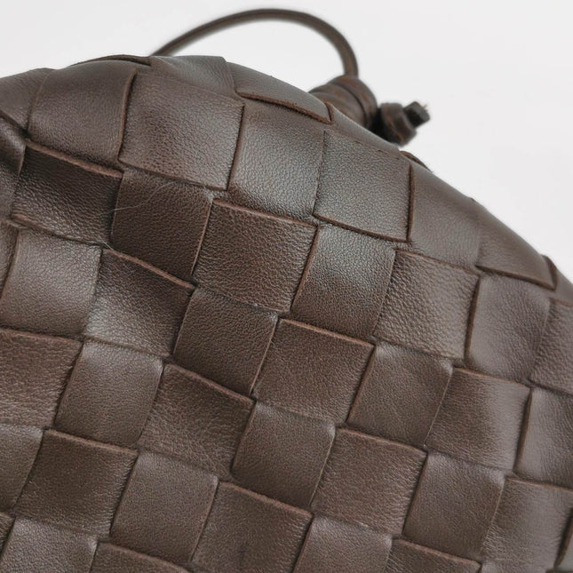 Sold Bottega Veneta Pouch Mini Intrecciato Dark Chocolate Brown Lambskin Leather Crossbody Bag