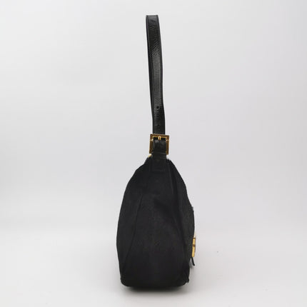 Fendi Mamma Baguette Black Ponyhair Calfskin Leather Shoulder Bag