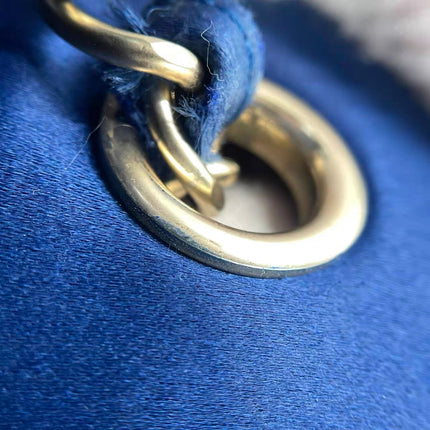 Chanel Classic Flap Mini 2013 Blue Silk Satin Gold Hardware