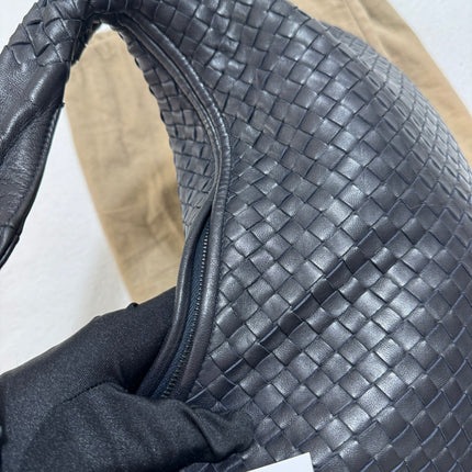 Sold Bottega Veneta Intrecciato Hobo Bag Medium Black Lambskin leather 40cm
