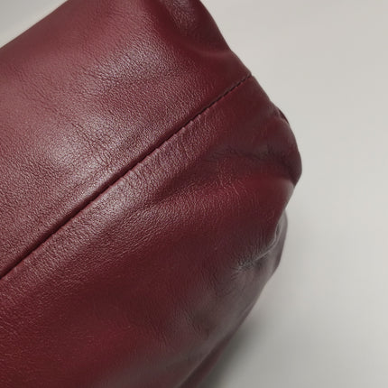 Bottega Veneta Pouch Calfskin Leather Burgundy Large