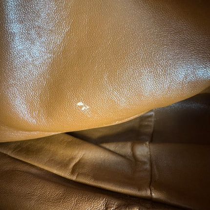 Prada Large Brown Washed Top Handle Bauletto Bag Calfksin Leather