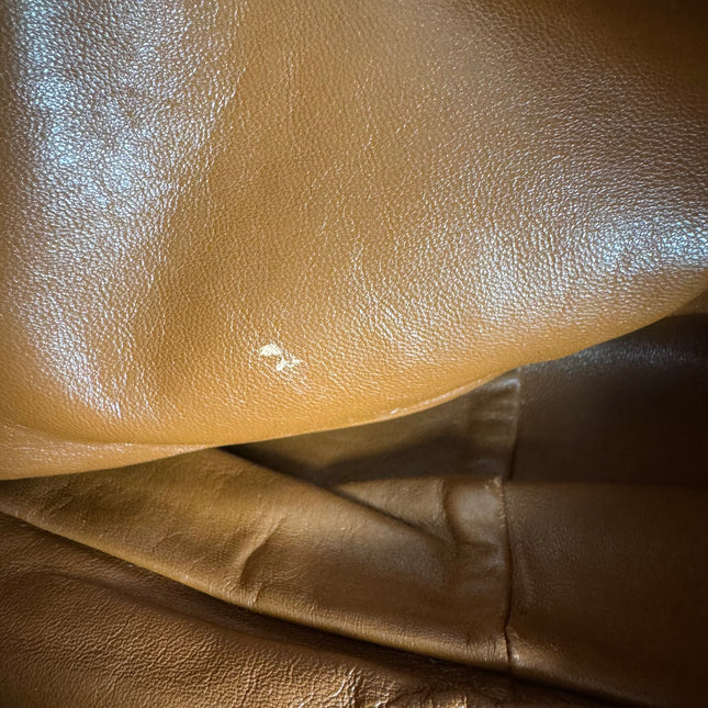 Prada Large Brown Washed Top Handle Bauletto Bag Calfksin Leather