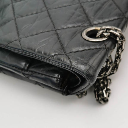 Sold Chanel 2.55 Flap Bag Large Shiny Calfskin Leather Black