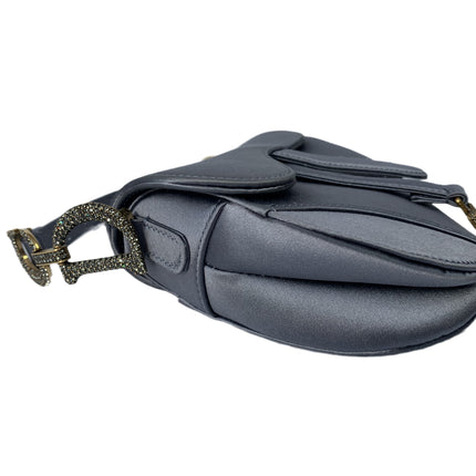 Sold Dior Saddle Mini Silk Greyish Blue with crystals