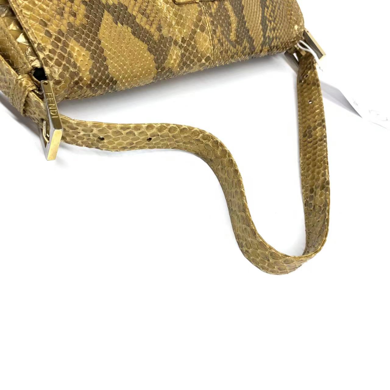 Fendi Baguette Brown Python Leather Snake Print