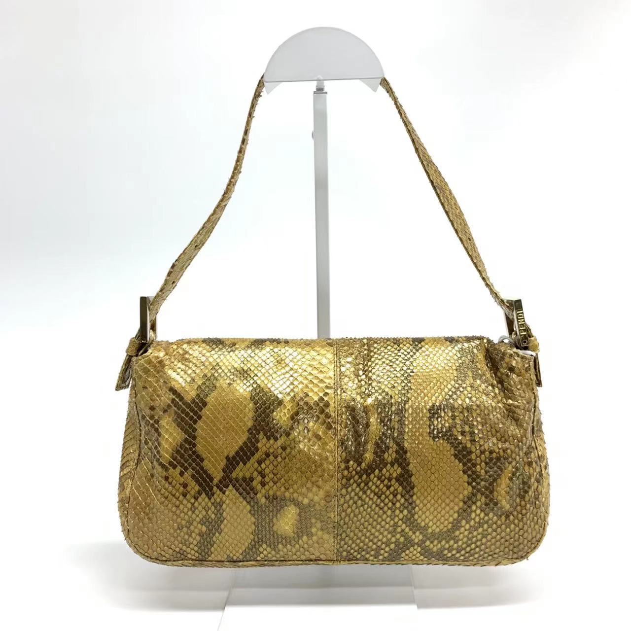 Fendi Baguette Brown Python Leather Snake Print