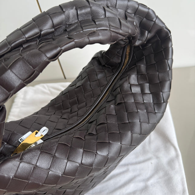 Bottega Veneta Teen Jodie Fondant Dark Chocolate Brown Leather