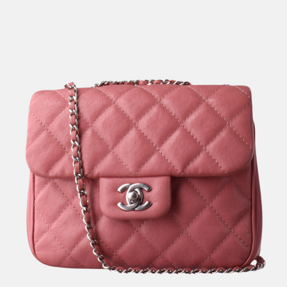 Chanel Small Urban Companion Flap Bag in Mauve Pink Caviar Leather 2018 2019 Mini Pink Leather