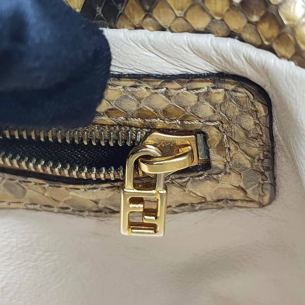 Fendi Baguette Brown Python Leather Snake Print