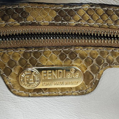 Fendi Baguette Brown Python Leather Snake Print