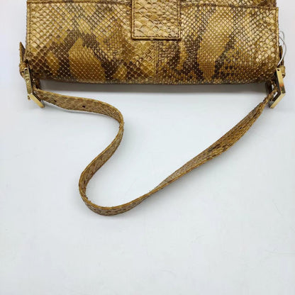 Fendi Baguette Brown Python Leather Snake Print