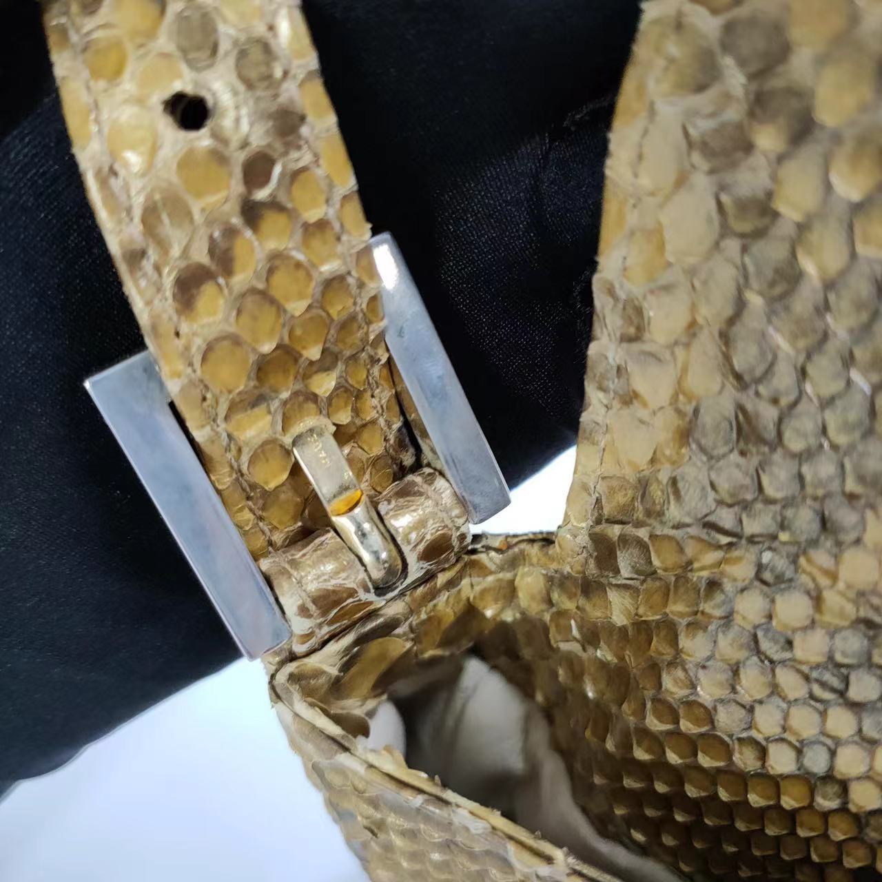 Fendi Baguette Brown Python Leather Snake Print