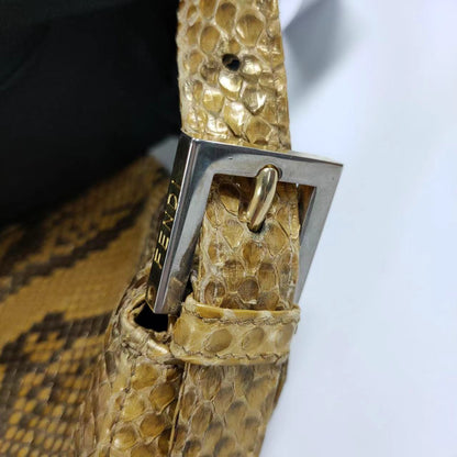 Fendi Baguette Brown Python Leather Snake Print