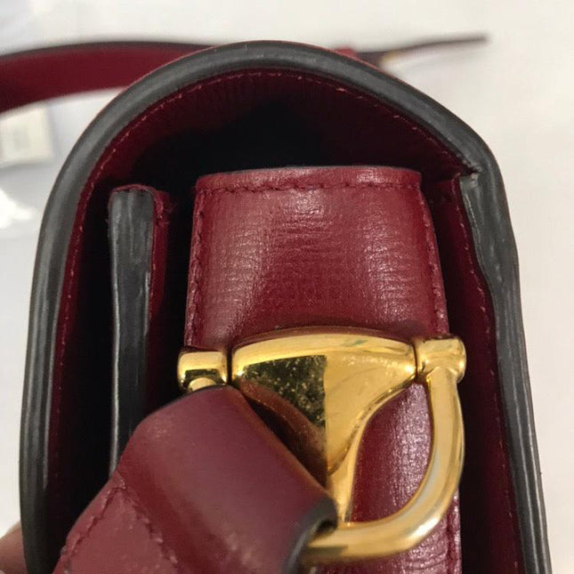 Sold Gucci 1955 Horsebit Leather Shoulder Bag Red Small