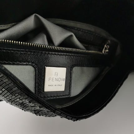Fendi Baguette Black Glittering Waterfall Beads Shoulder Bag