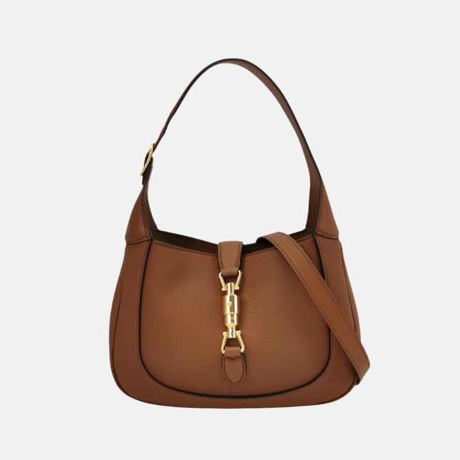 Gucci Jackie 1961 Tan Brown Pebbled Leather Bag Small-Luxbags