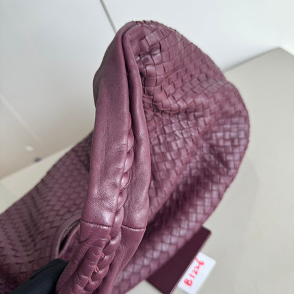 Sold Bottega Veneta Belly Hobo Intrecciato Burgundy Large 50cm
