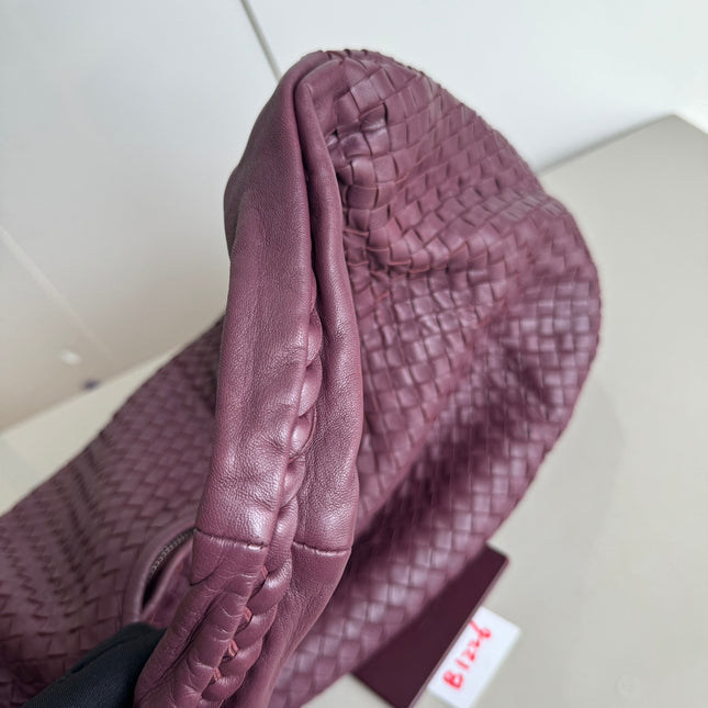 Sold Bottega Veneta Belly Hobo Intrecciato Burgundy Large 50cm