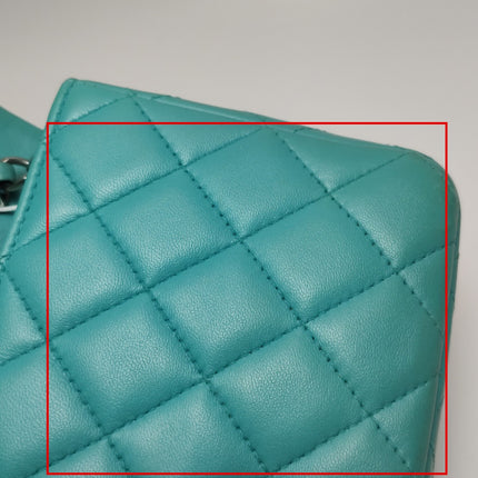 Chanel Classic Flap Mini Turquoise Blue Lambskin Leather Gold Hardware 2014
