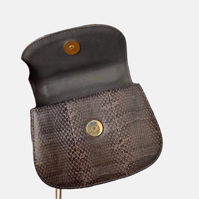 Sold Gucci Bamboo 1947 Night Mini Python Evening Bag with Chain
