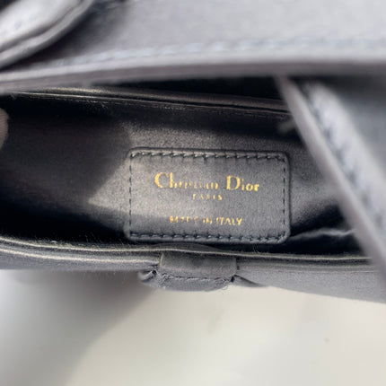 Sold Dior Saddle Mini Silk Greyish Blue with crystals