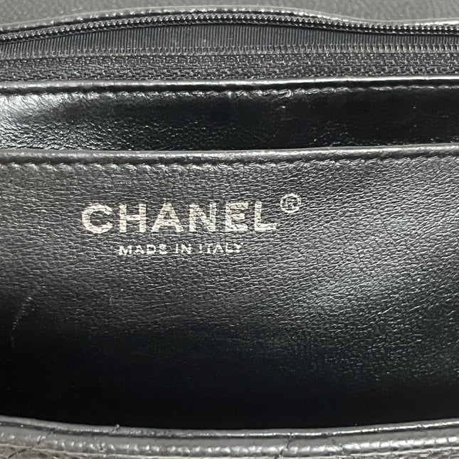 Chanel Classic Flap Jumbo 2009 Black Caviar Leather Single Flap Silver Hardware