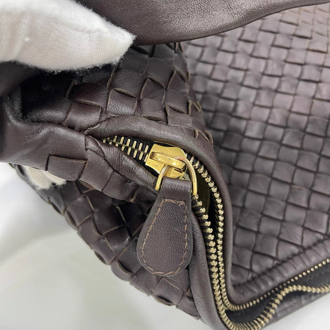 Bottega Veneta Veneta Hobo Maxi Dark Brown Lambskin Leather 52cm