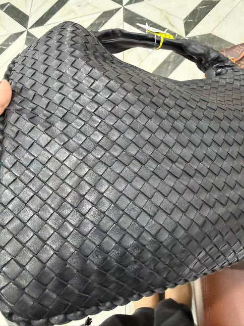 Bottega Veneta Veneta Intrecciato Hobo Bag Large Black Leather 47cm
