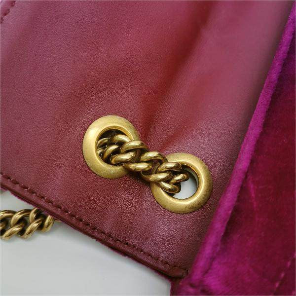 Gucci Marmont Mini Flap Pink Velvet Handbag